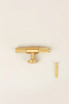 Mayfair Knurled Brass Single T-Bar Handle — lifestyle view, G Decor