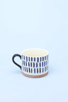 Milo Blue Brushstroke Ceramic Mugs, Set of 4 — close-up view, G Decor