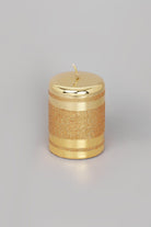 Mirror Glass Effect Clarae Limited Edition Hand-Finished Gold Stripe Glitter Pillar & Ball Candles - G Decor