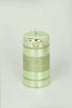 mirror-glass-effect-clarae-limited-edition-hand-finished-light-green-stripe-glitter-pillar-and-ball-candles-g-decor-59041 - G Decor