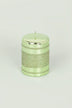 mirror-glass-effect-clarae-limited-edition-hand-finished-light-green-stripe-glitter-pillar-and-ball-candles-g-decor-76452 - G Decor