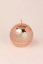 Clarae Pillar and Ball Candles, Rose Gold Stripe — alternate view, G Decor