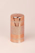 Clarae Pillar and Ball Candles, Rose Gold Stripe — lifestyle view, G Decor