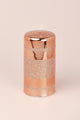 Mirror Glass Effect Clarae Limited Edition Hand-Finished Rose Gold Stripe Glitter Pillar & Ball Candles - G Decor
