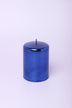 Clarae Reflet Mirror Glass Pillar and Ball Candle in Deep Sapphire — close-up view, G Decor
