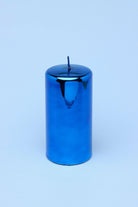 Clarae Reflet Mirror Glass Pillar and Ball Candle in Electric Azure — lifestyle view, G Decor