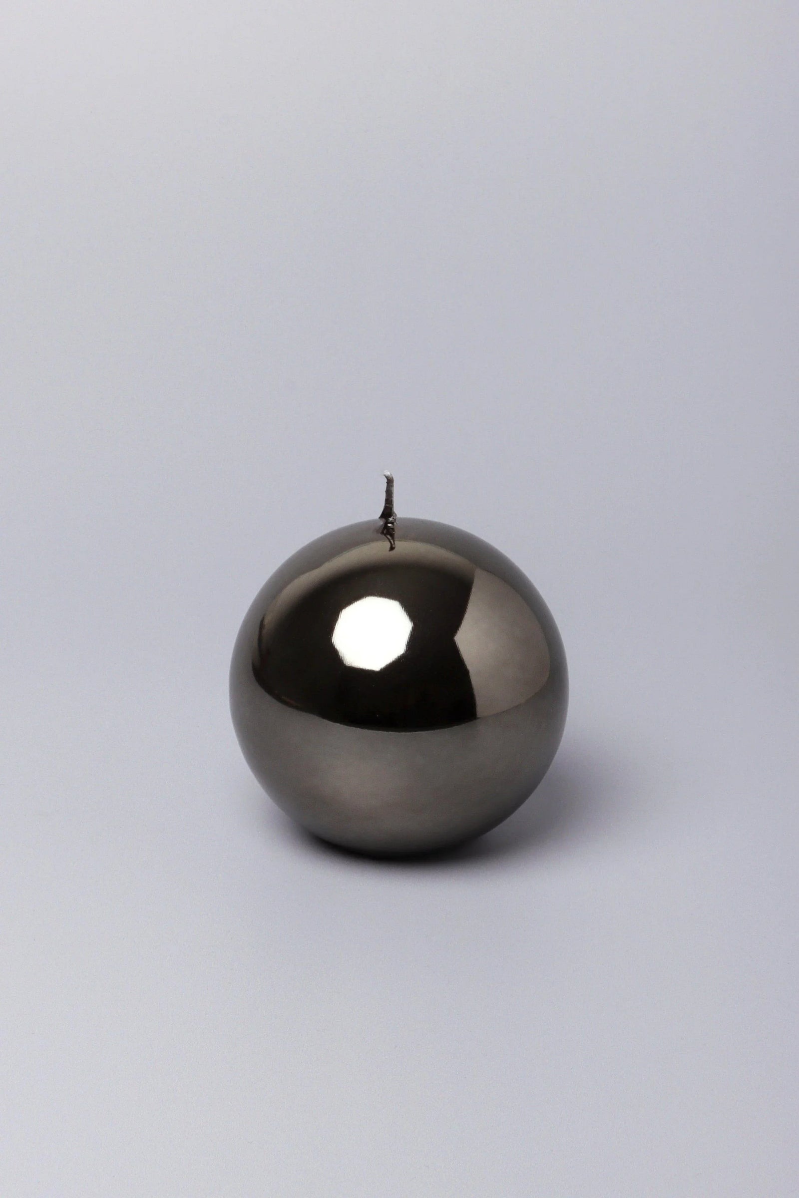 Clarae Reflet Mirror Glass Pillar and Ball Candle in Grey Mist — lifestyle view, G Decor