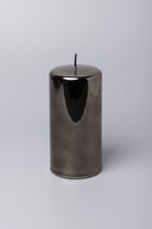Clarae Reflet Mirror Glass Pillar and Ball Candle in Grey Mist — alternate view, G Decor