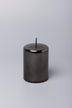 Clarae Reflet Mirror Glass Pillar and Ball Candle in Grey Mist — close-up view, G Decor