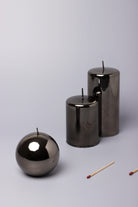 Mirror Glass Effect Limited Edition Clarae Reflet Grey Mist Pillar & Ball Candle - G Decor