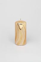 Mirror Glass Effect Limited Edition Hand-Finished Gold Spiral Glitter Pillar & Ball Candles - G Decor