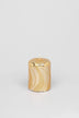 Mirror Glass Pillar and Ball Candles, Gold Spiral Glitter — close-up view, G Decor