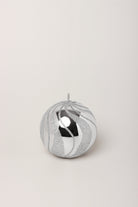 Mirror Glass Effect Limited Edition Hand-Finished Silver Swirl Glitter Pillar & Ball Candles - G Decor