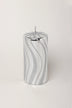 Mirror Glass Pillar and Ball Candles in Silver Swirl Glitter — alternate view, G Decor
