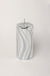Mirror Glass Effect Limited Edition Hand-Finished Silver Swirl Glitter Pillar & Ball Candles - G Decor