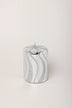 Mirror Glass Pillar and Ball Candles in Silver Swirl Glitter — close-up view, G Decor