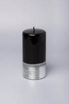 Mirror Glass Pillar and Ball Candles in Two-Tone Black Onyx and Silver — lifestyle view, G Decor