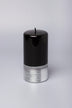 Mirror Glass Pillar and Ball Candles in Two-Tone Black Onyx and Silver — lifestyle view, G Decor