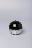 Mirror Glass Pillar and Ball Candles in Two-Tone Black Onyx and Silver — alternate view, G Decor