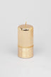 Mirror Glass Pillar and Ball Candles, Two-Tone Gold Luxe — close-up view, G Decor
