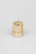 Mirror Glass Pillar and Ball Candles, Two-Tone Gold Luxe — lifestyle view, G Decor