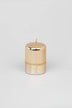 Mirror Glass Pillar and Ball Candles, Two-Tone Gold Luxe — lifestyle view, G Decor