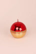 Mirror Glass Pillar and Ball Candles, Red Ruby and Gold — alternate view, G Decor