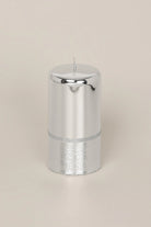 Mirror Glass Pillar and Ball Candles, Two-Tone Silver — lifestyle view, G Decor