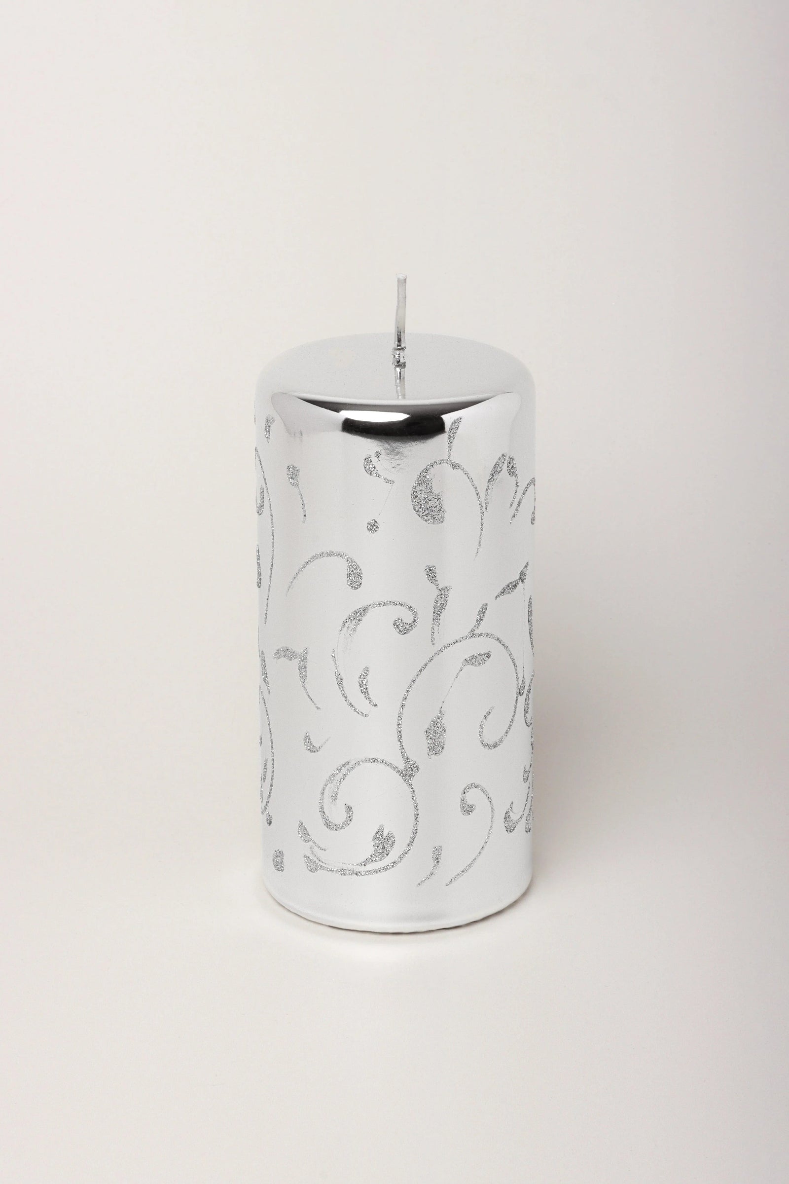 Mirror Glass Pillar and Ball Candles in Twilight Glitter — alternate view, G Decor