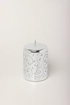 Mirror Glass Pillar and Ball Candles in Twilight Glitter — close-up view, G Decor