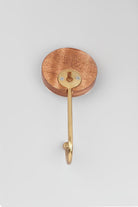 Modern Zebra Stripe Wall Hook White, Grey & Brass Round Coat Hanger - G Decor