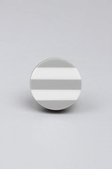 Modern Zebra Striped Cabinet Knob in White and Grey