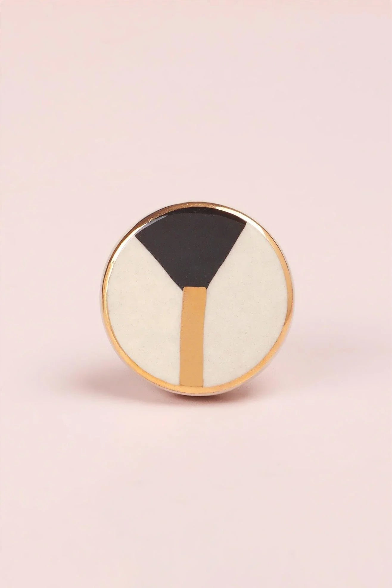 Monochrome Dotted Deco Ceramic Cabinet Knob — alternate view, G Decor