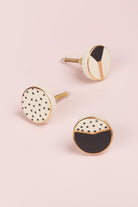 Monochrome Dotted Deco Hand-Painted Ceramic Knobs - G Decor