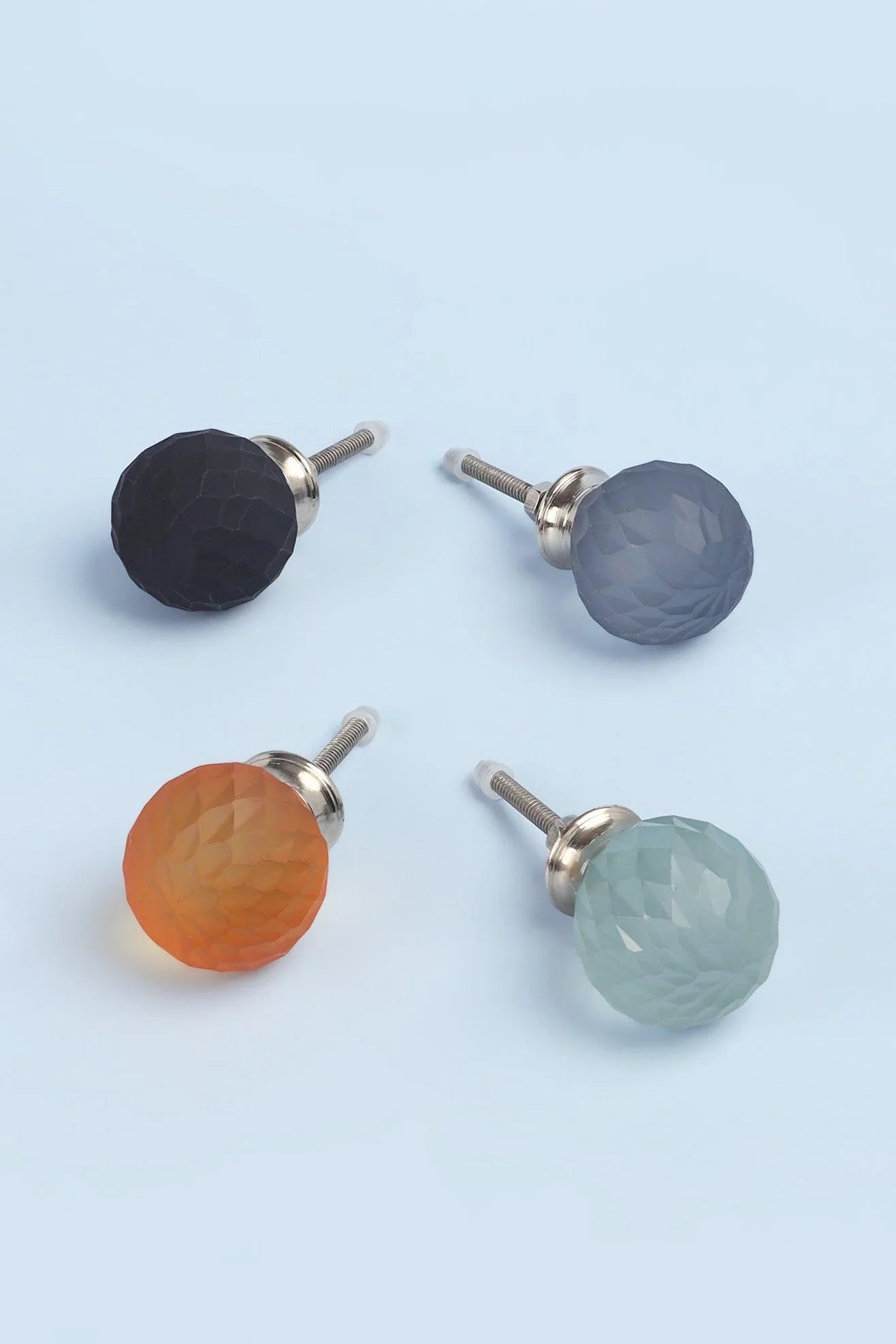 Moonlit Gem Spiral Matte Glass Cabinet Knob in Night — G Decor