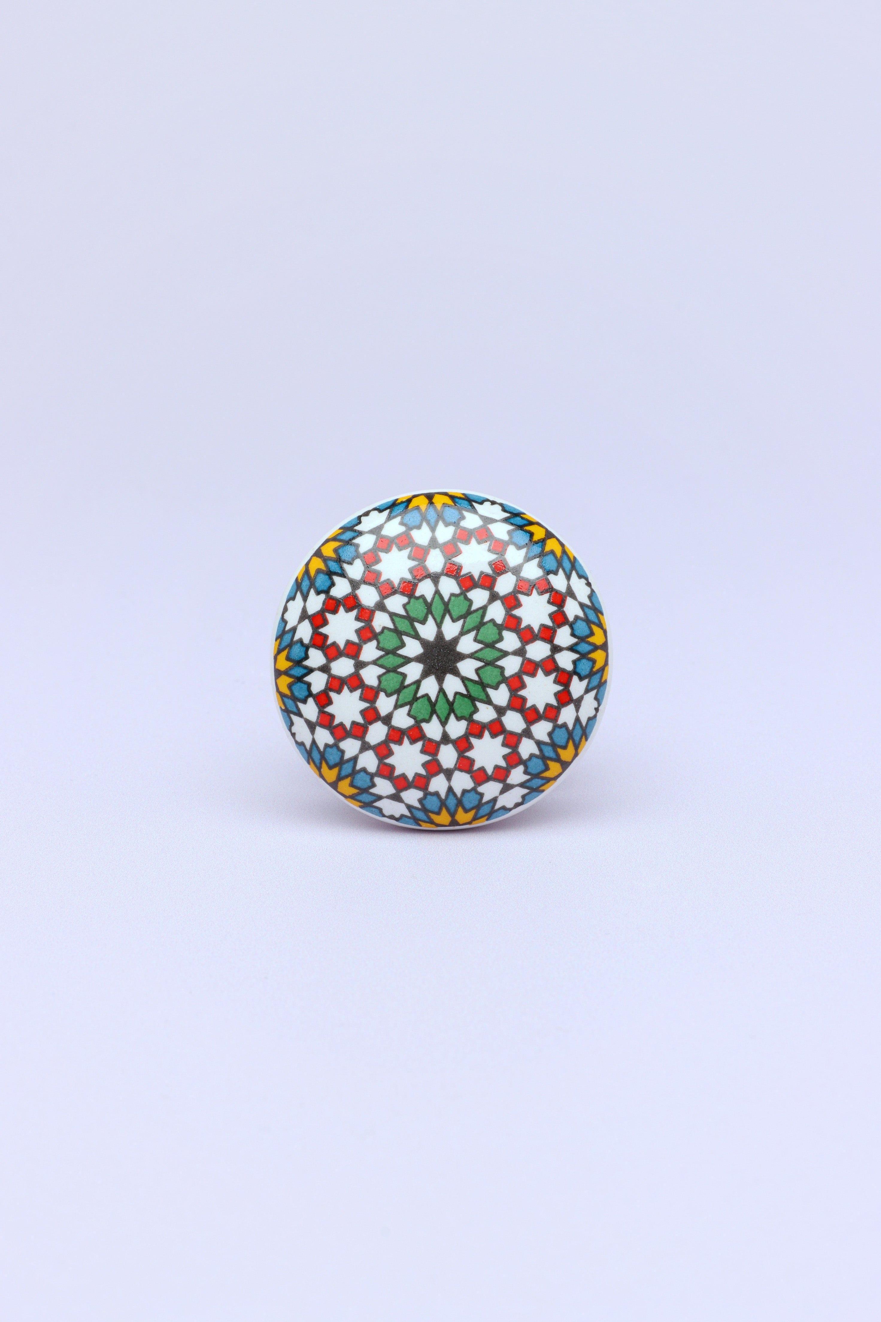 Moroccan Tile Design Ceramic Cabinets Door Knob - G Decor