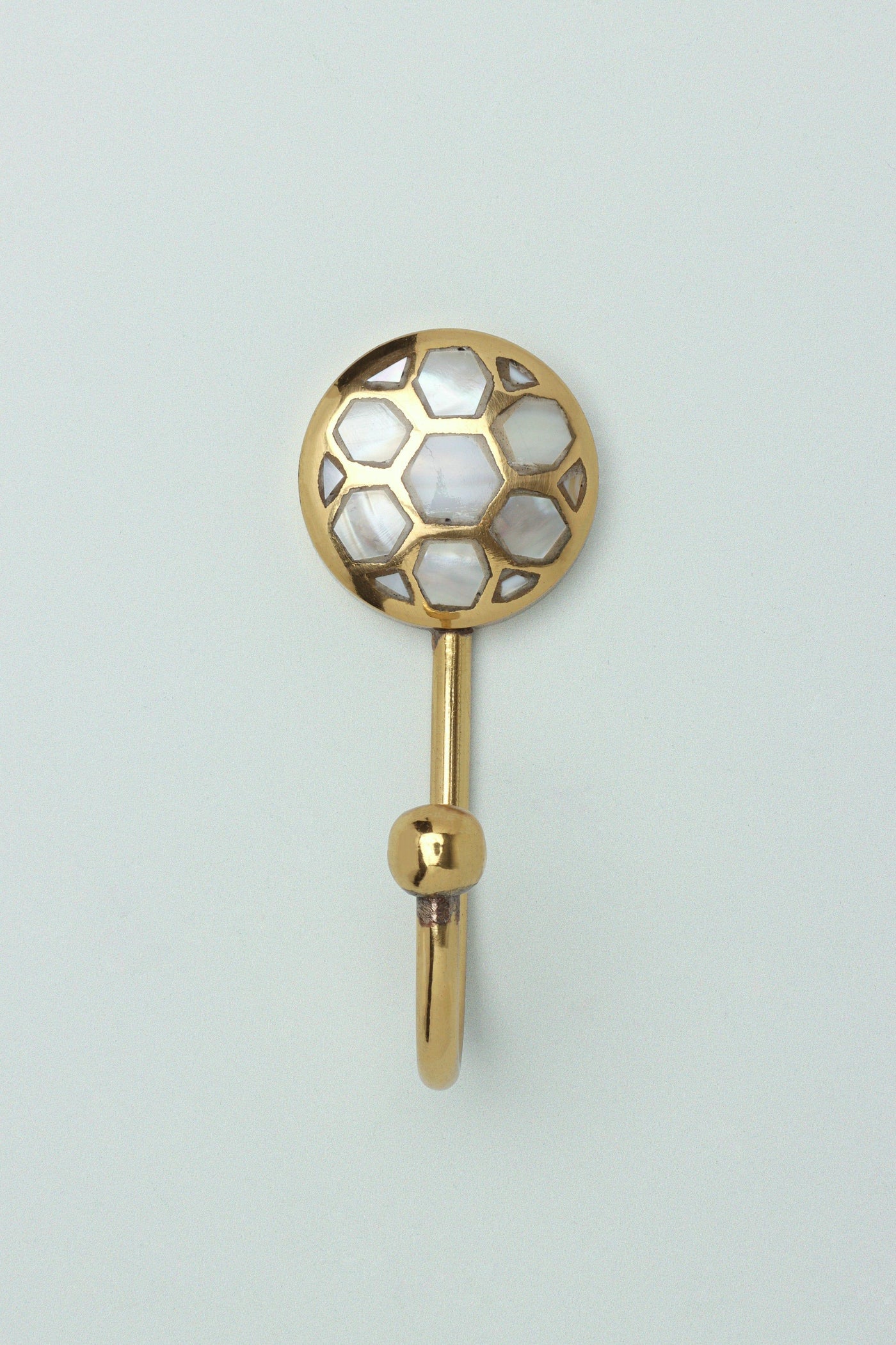 G Decor All Hooks Hexagon / Pearl Gold Mother Of Pearl Patterned Gold Brass Coat Hook