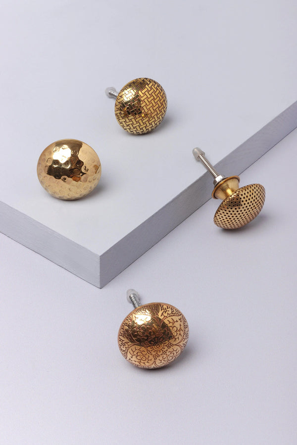 Mughal Brass Textured Cabinet Knob