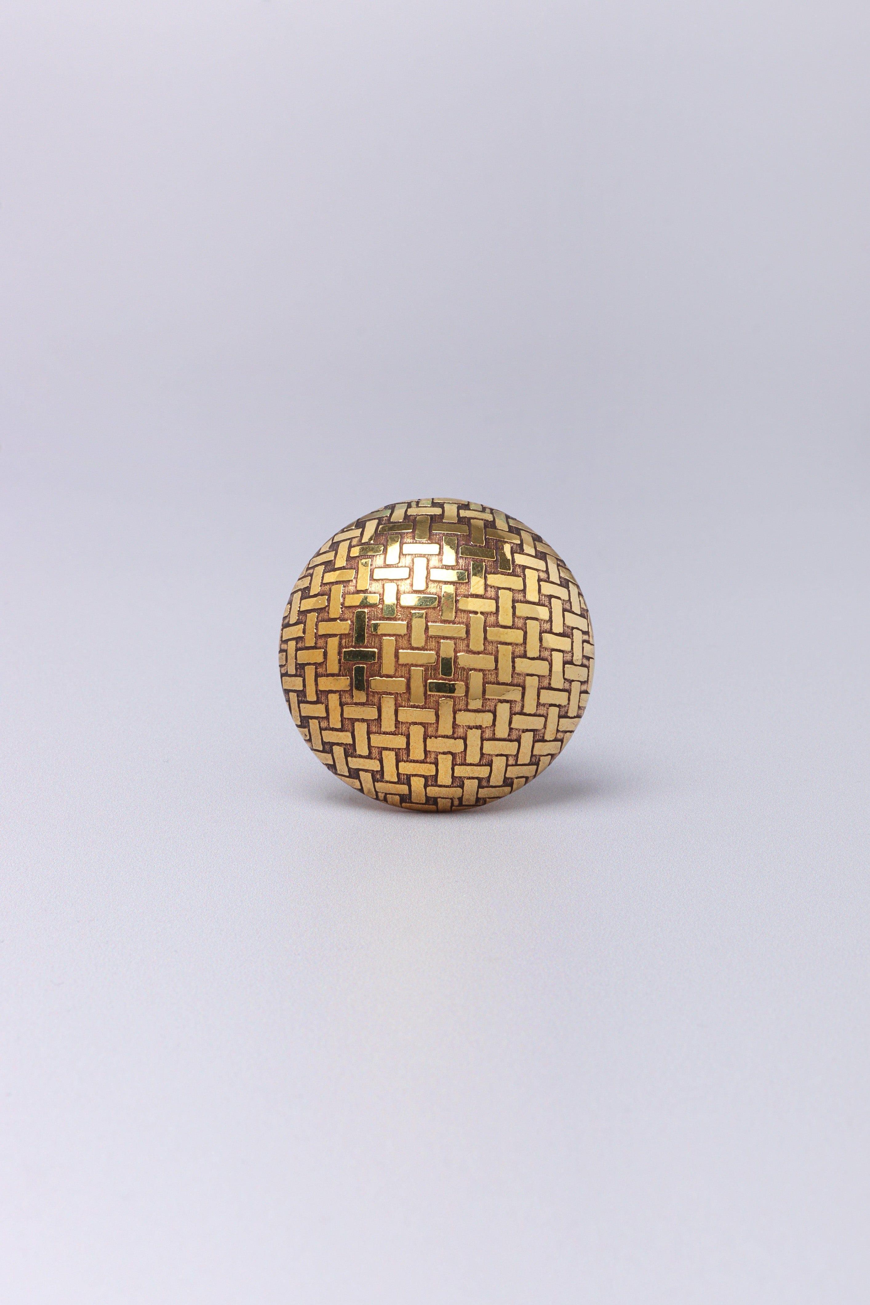 Mughal Brass Textured Door Knob, Cupboard, Drawer, and Door Handle - G Decor