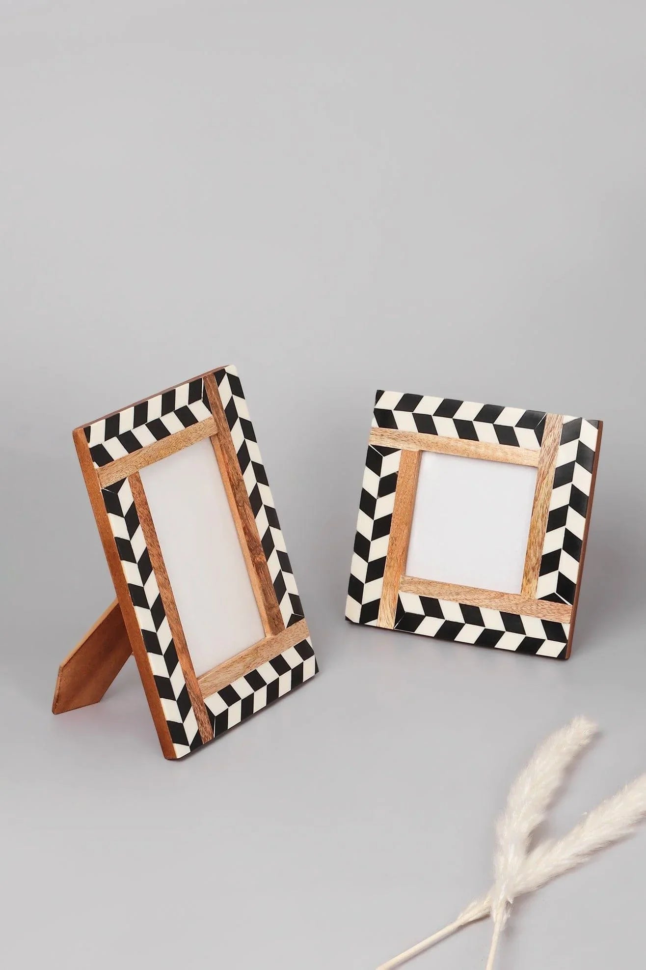 Noir Black and White Chevron Photo Frame