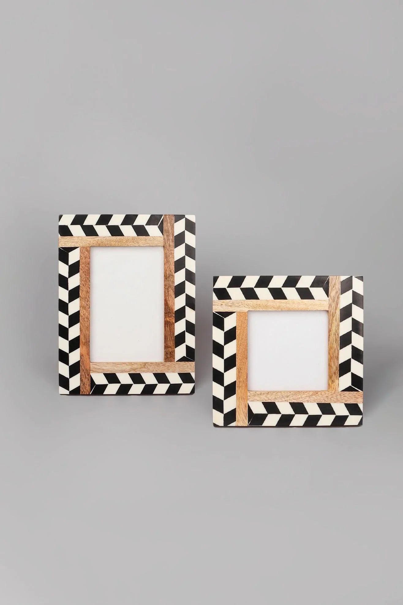 Noir Black and White Chevron Photo Frame — alternate view, G Decor