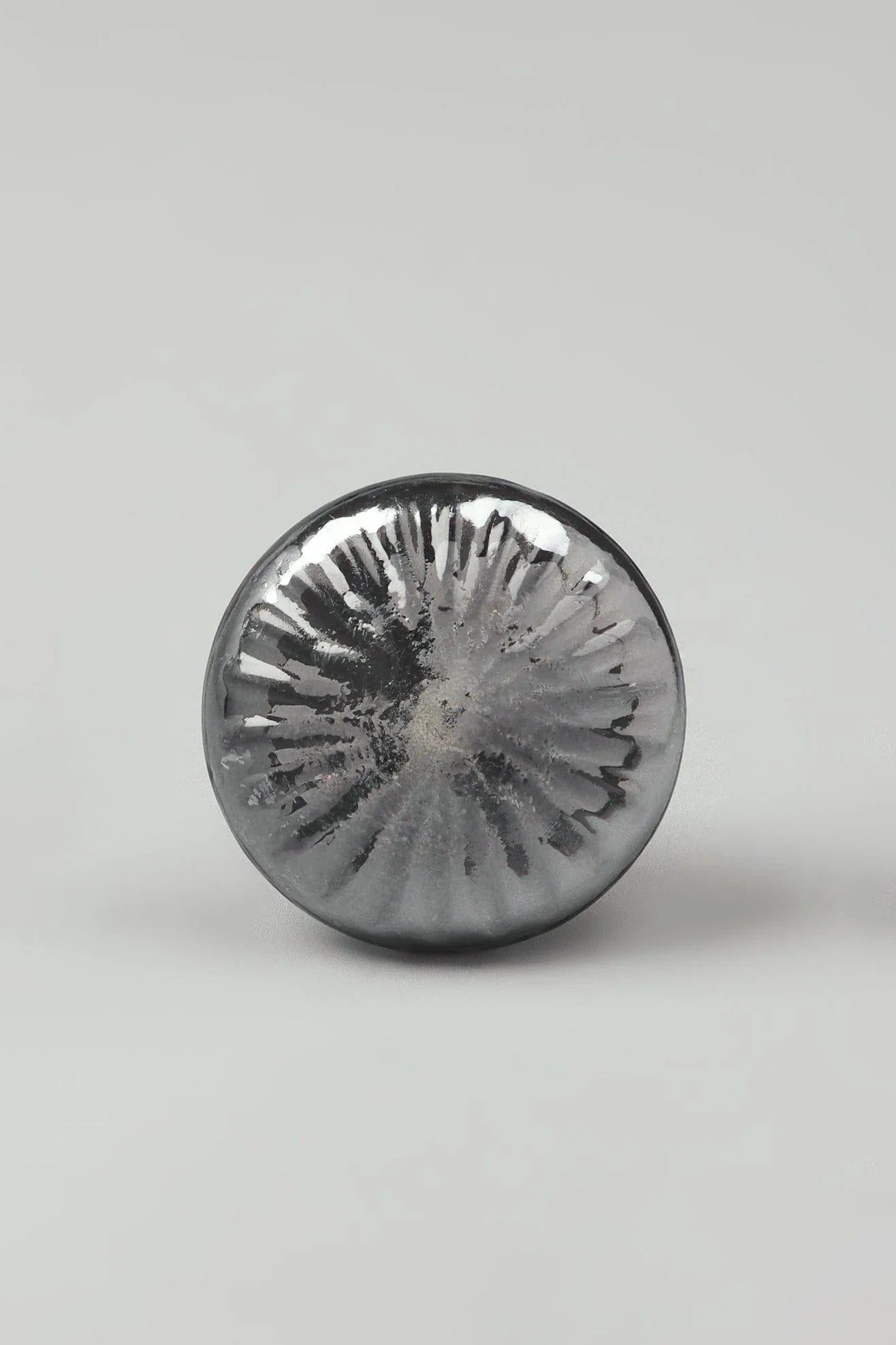 Obsidian Solstice Round Glass Cabinet Knob — close-up view, G Decor