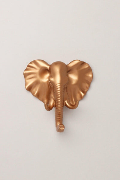 G Decor All Hooks Elephant Ornamental Animal Heads Wildlife Bronze Gold Solid Resin Wall Organizer Coat Hook