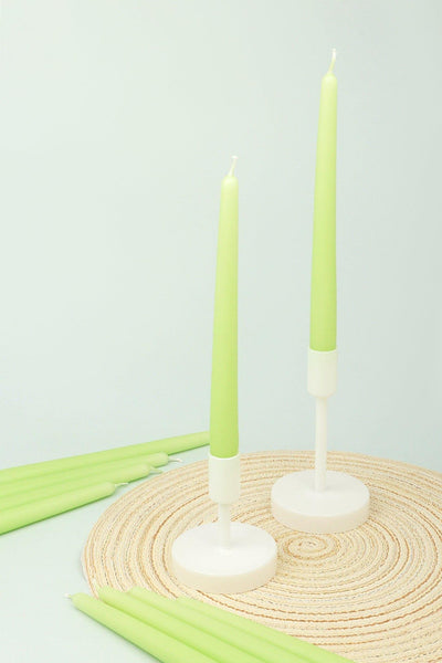 G Decor Candles & Candle Holders Pack Of 10 Or 20 Matte Light Green Dinner Candles