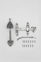 18″ Gothic Tee Hinges and Thumb Latch, Pewter — alternate view, G Decor