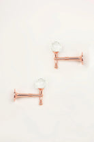 Pair of Faceted Crystal Curtain Holdbacks in Rose Gold — G Decor