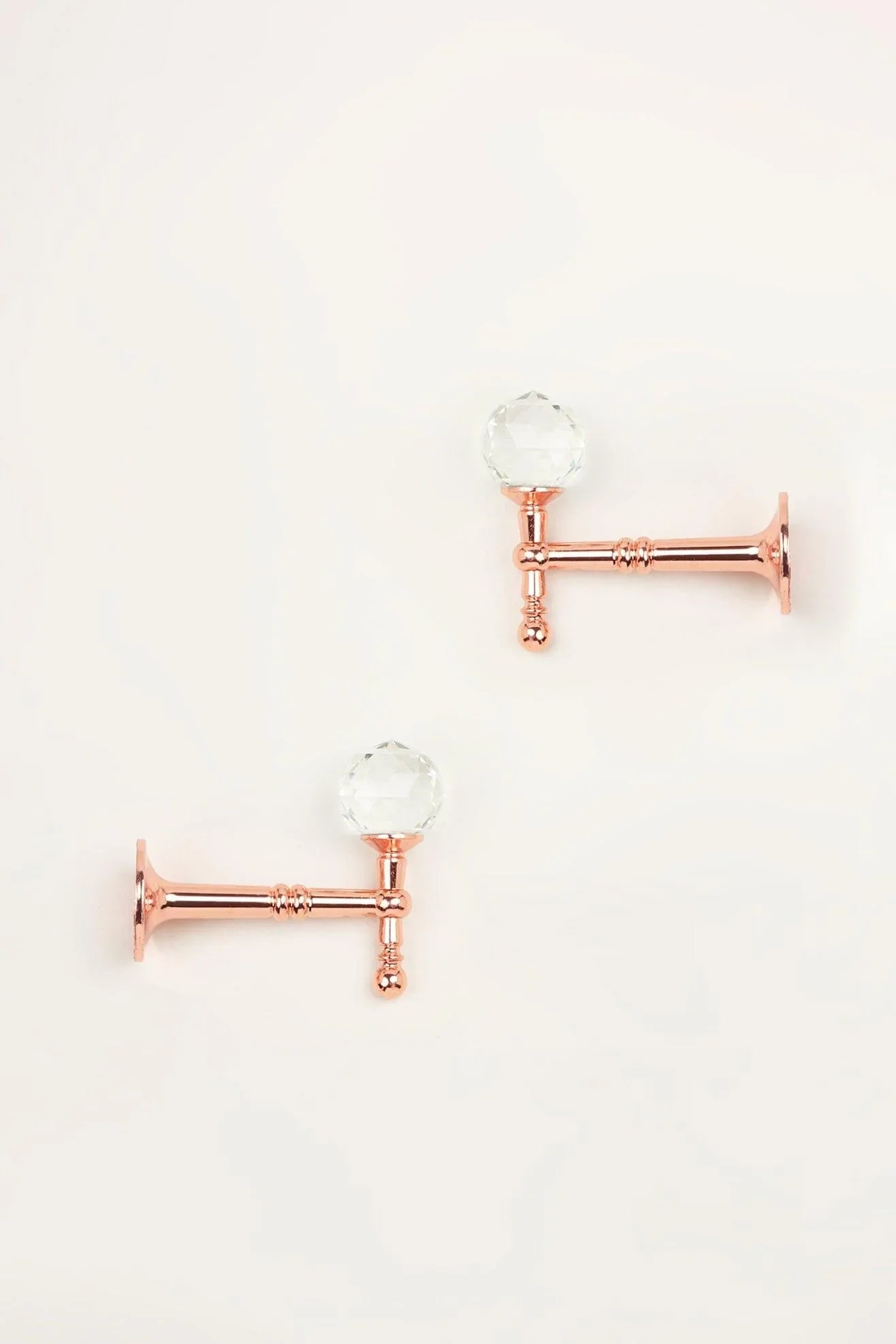 2er-Pack Vorhanghalter aus facettiertem Kristall, Roségold-Finish