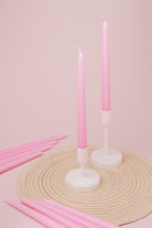Pastelaria Set of 2, 10 or 20 Baby Pink Tall Pastel Dinner & Taper Candles - G Decor