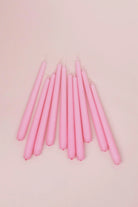 Pastelaria Baby Pink Tall Pastel Taper Candles — close-up view, G Decor