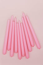 Pastelaria Set of 2, 10 or 20 Baby Pink Tall Pastel Dinner & Taper Candles - G Decor